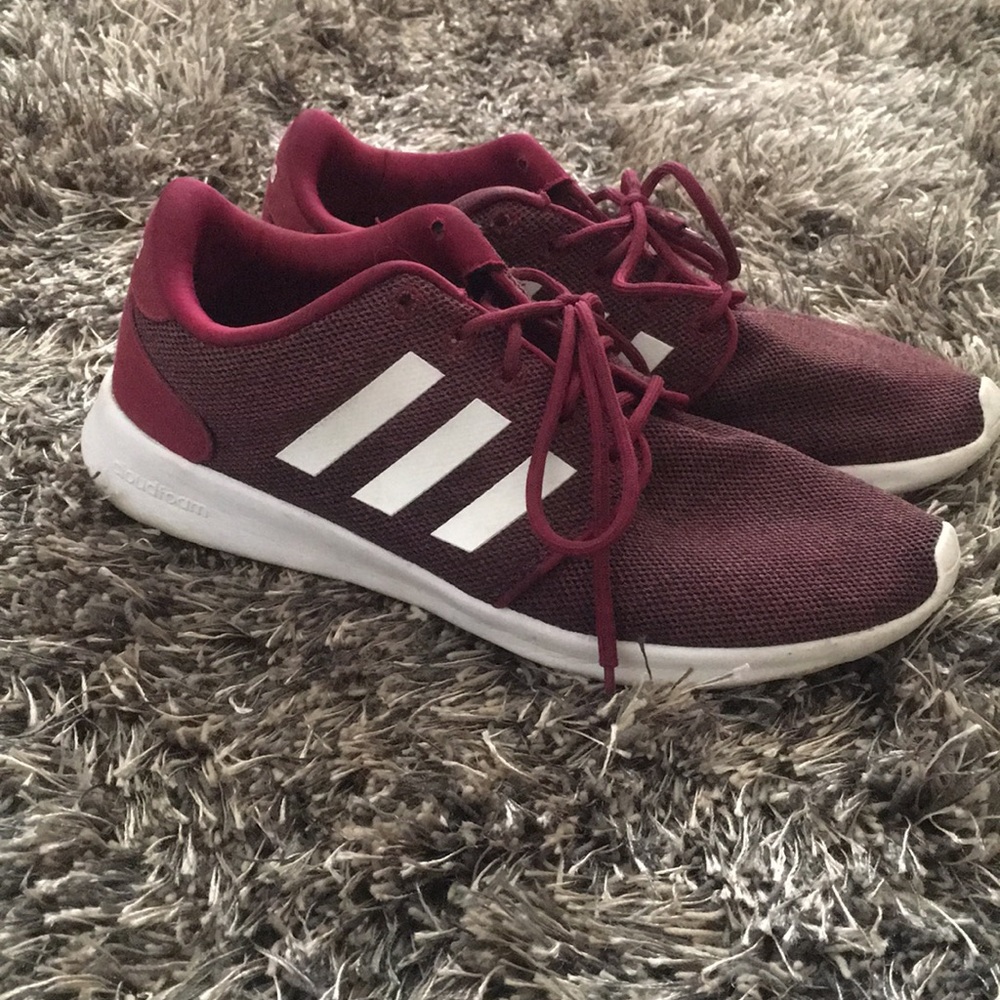 Maroon adidas shoes